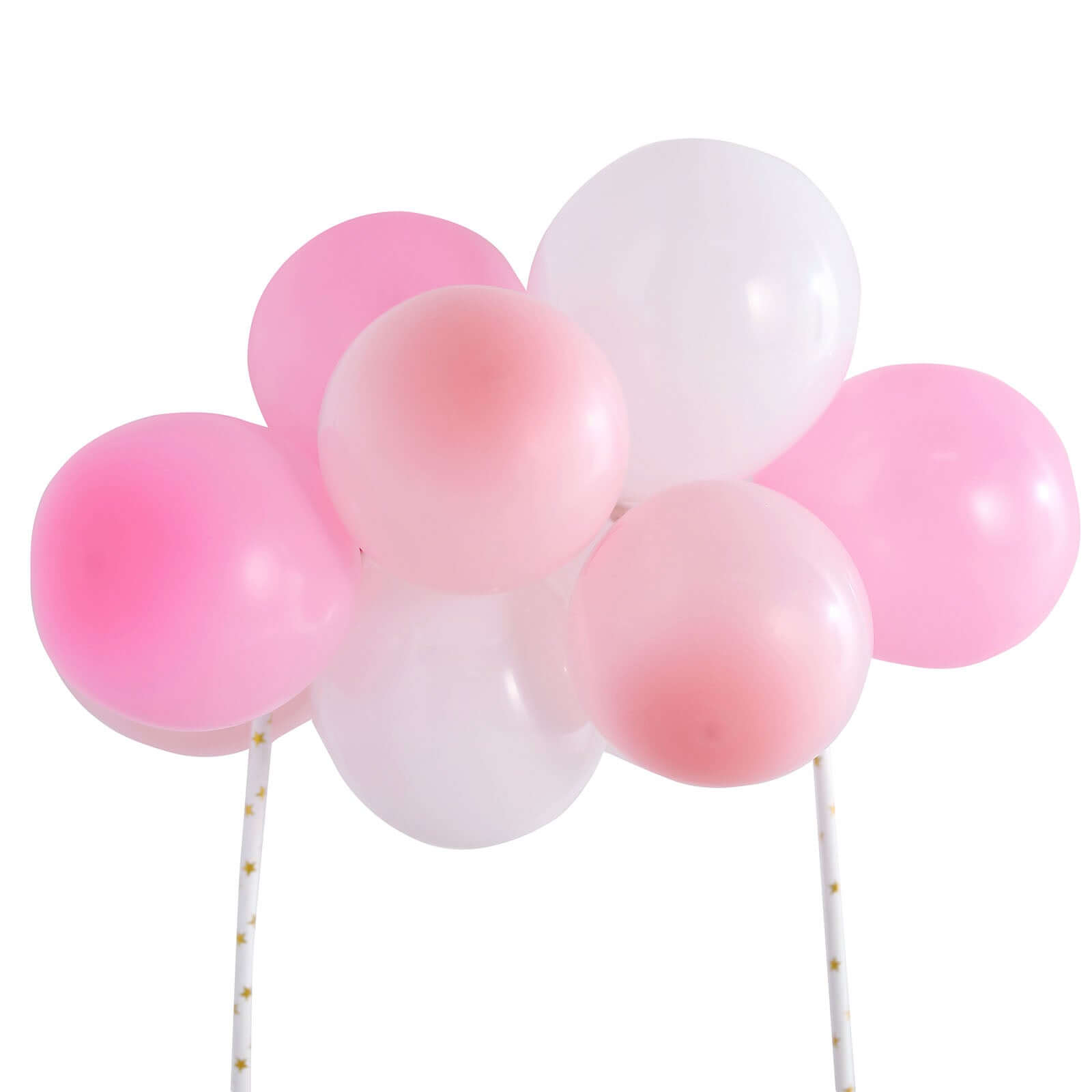 11 Pcs Balloon Cake Topper Blush, Pink and White - Whimsical Clustered Mini Garland Cake Inserts DIY Party Decorations