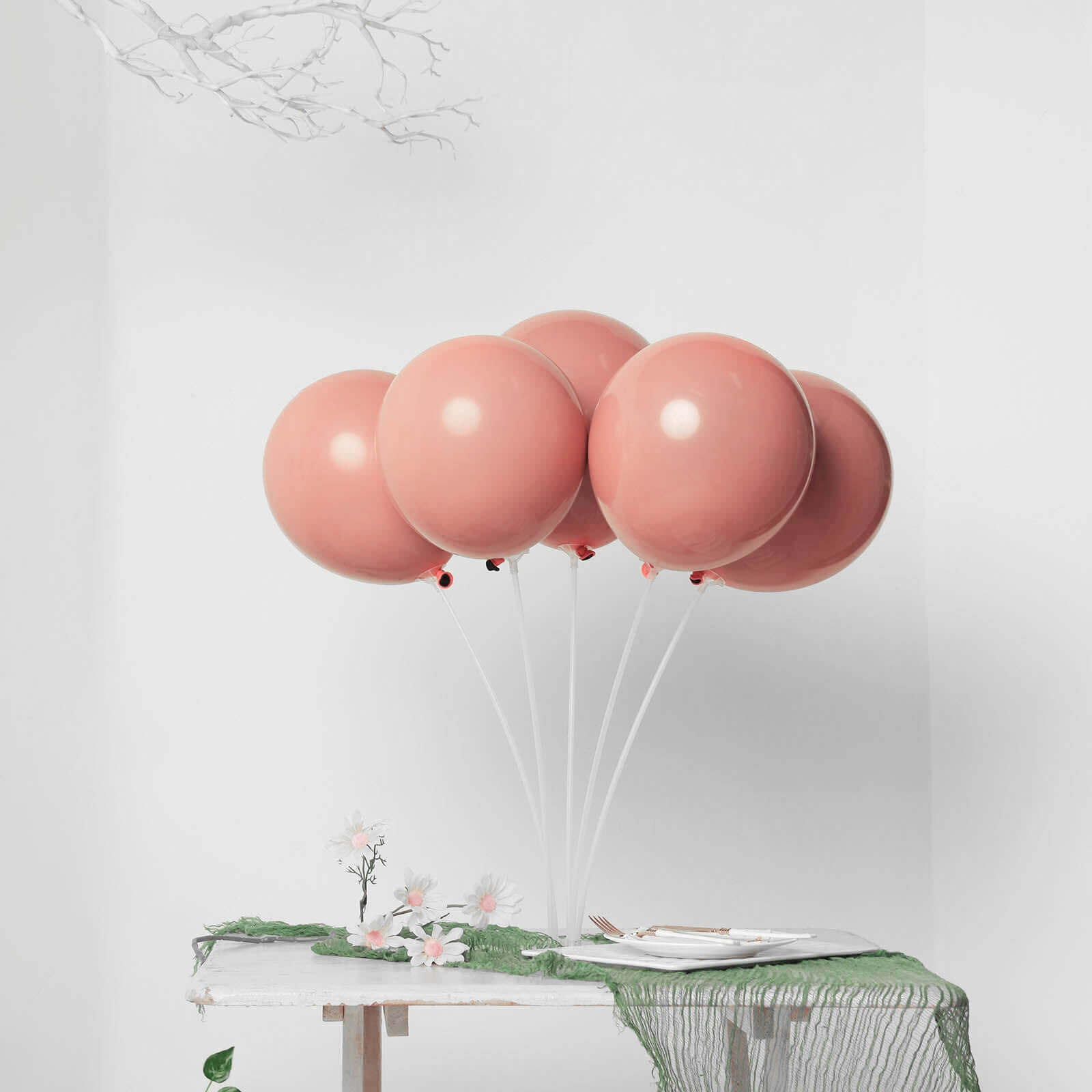 25 Pack 10" Matte Dusty Rose Double Stuffed Prepacked Latex Balloons