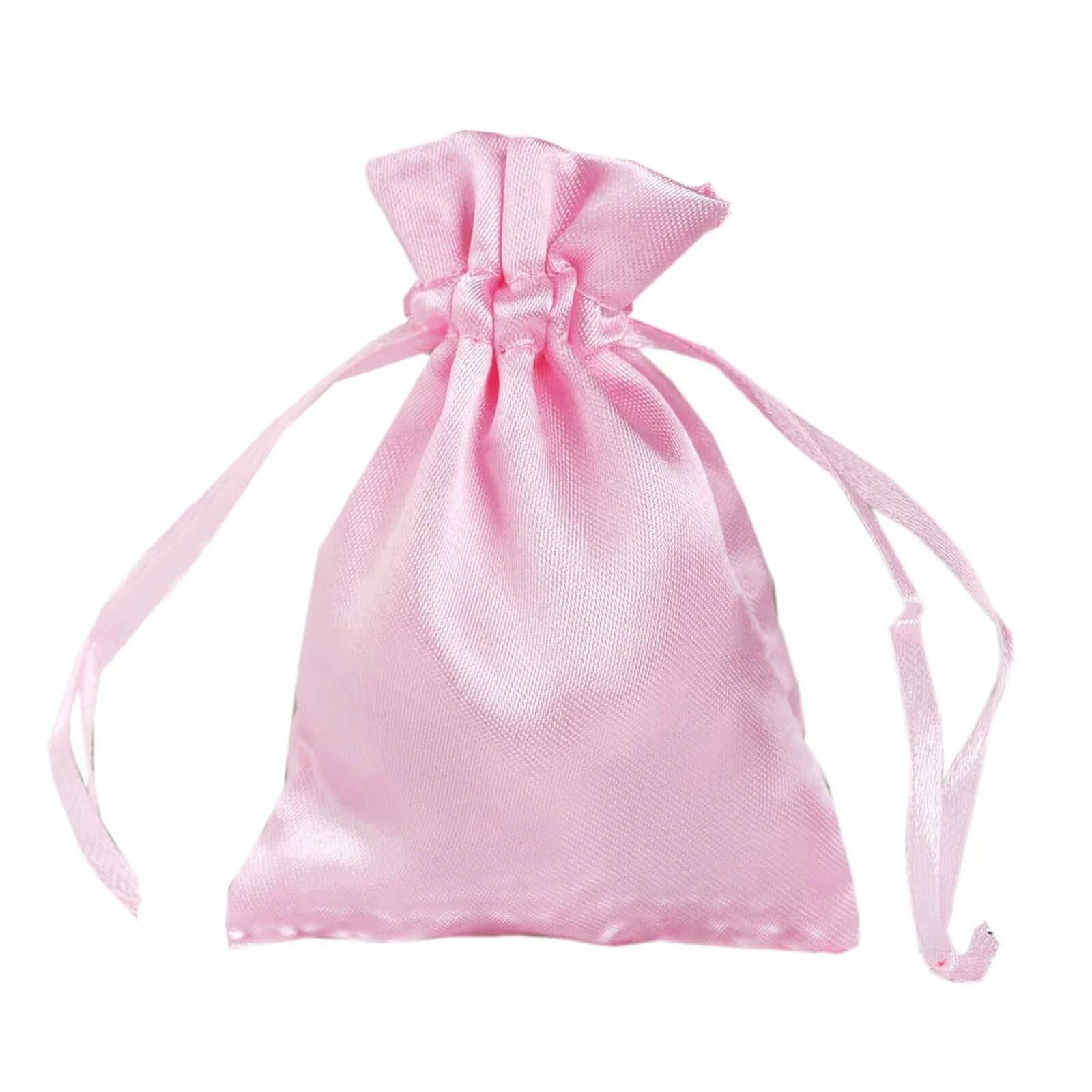 12 Pack 3" Pink Satin Drawstring Pouch Wedding Party Favor Gift Bags