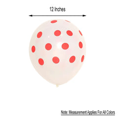 25 Pack 12" Hot Pink and White Fun Polka Dot Latex Party Balloons