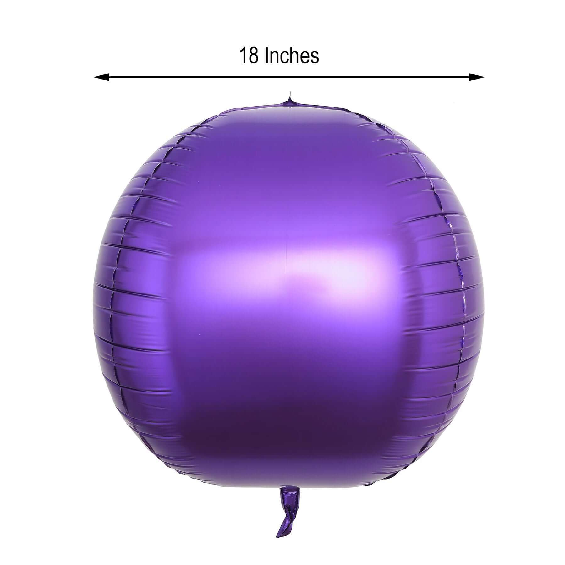 2 Pack 18" 4D Shiny Purple Sphere Mylar Foil Helium or Air Balloons