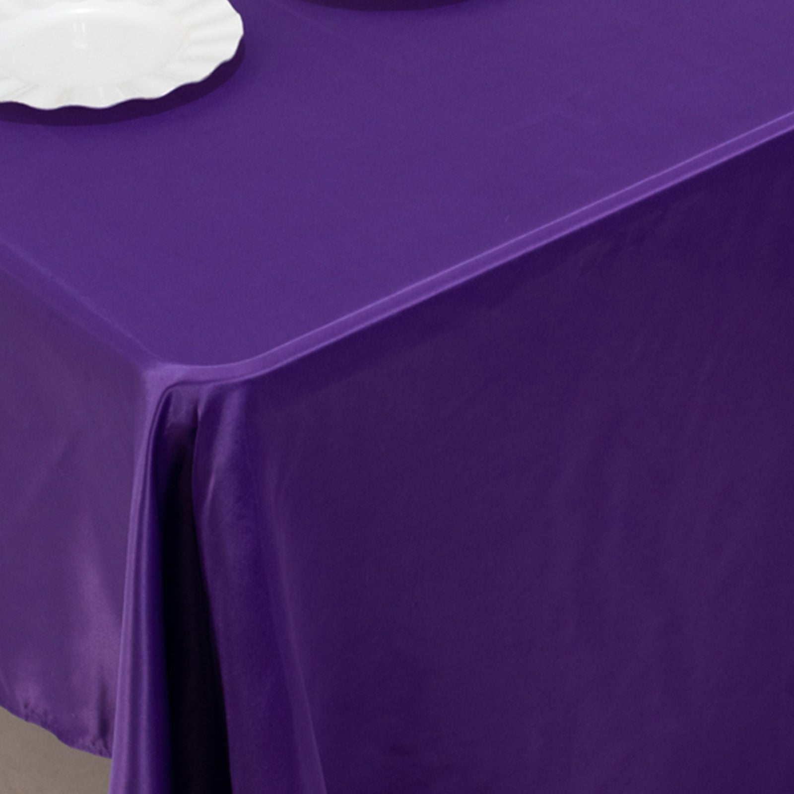 Lamour Satin 60"x126" Rectangle Tablecloth Purple - Soft & Silk-Like Table Cover