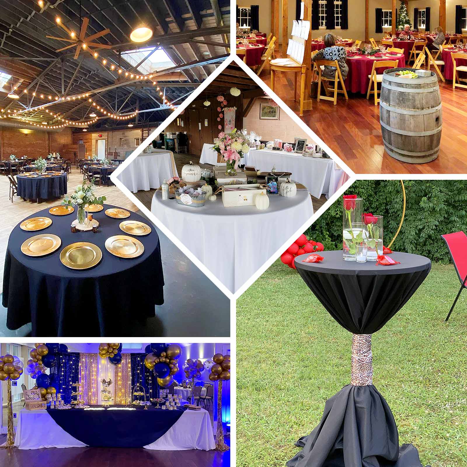 Premium Polyester 108" Round Tablecloth Purple - Wrinkle-Resistant 220GSM Table Cover