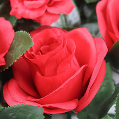 3 Sq ft. Easy-Install Red Silk Rose Flower Mat Wall Panel Backdrop