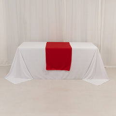 Wide Polyester 24"x72" Table Runner Red - Durable Trade Show Table Linen