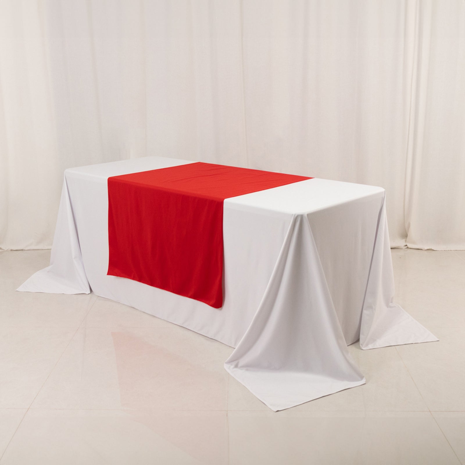 Wide Polyester 36"x72" Table Runner Red - Durable Trade Show Table Linen
