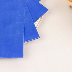 50-Pack Paper Beverage Napkins Royal Blue - 2 Ply Disposable Soft 18GSM Cocktail Napkins 5"x5"