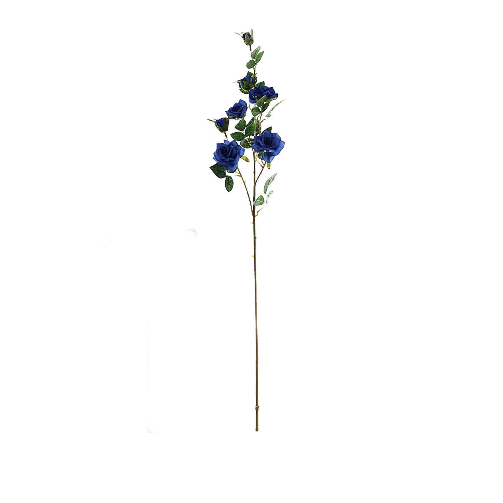 2 Stems 38" Tall Royal Blue Artificial Silk Rose Flower Bouquet Bush