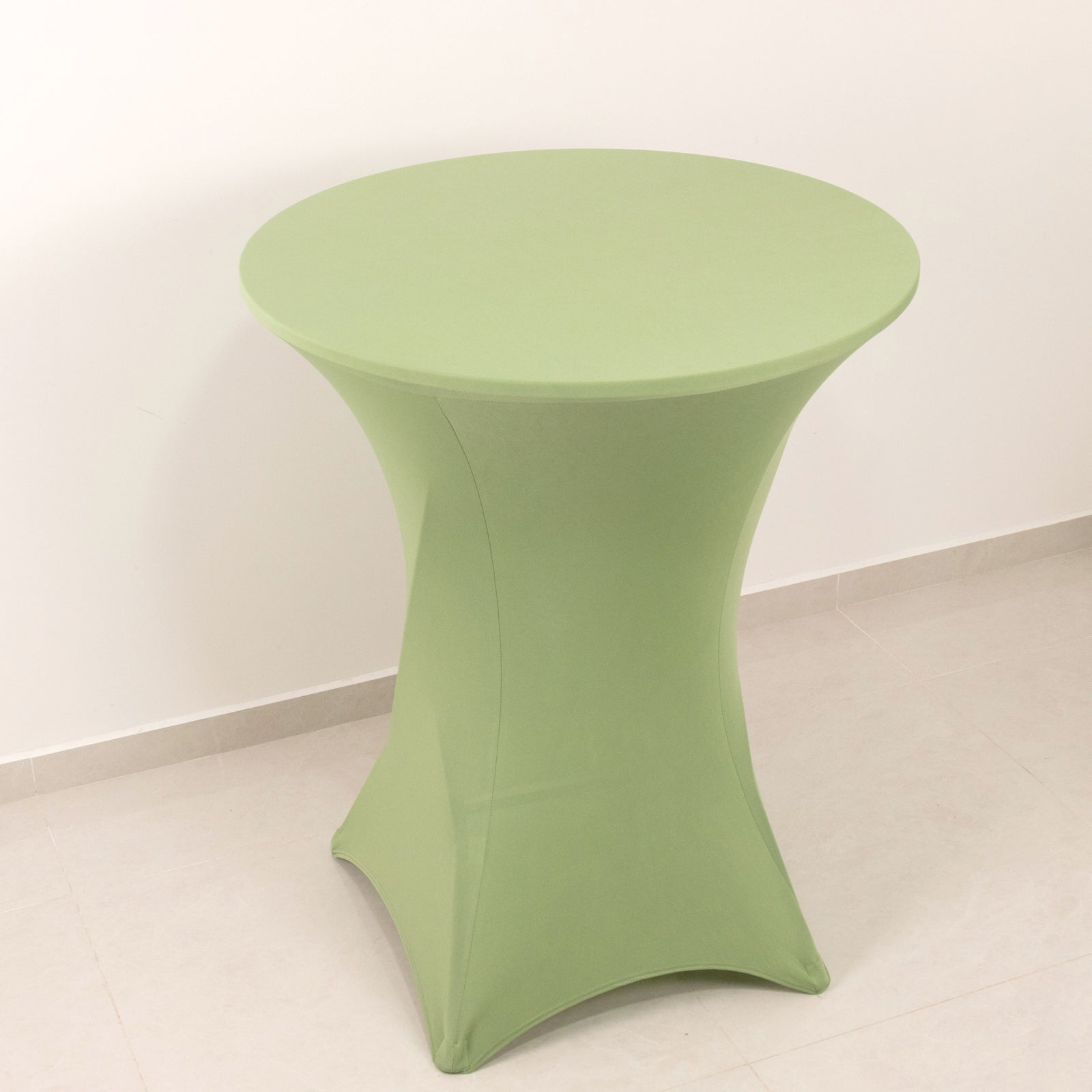 Spandex 33"-36" Round Cocktail Table Cover Sage Green - Easy to Maintain Stretch Fitted Highboy Tablecloth