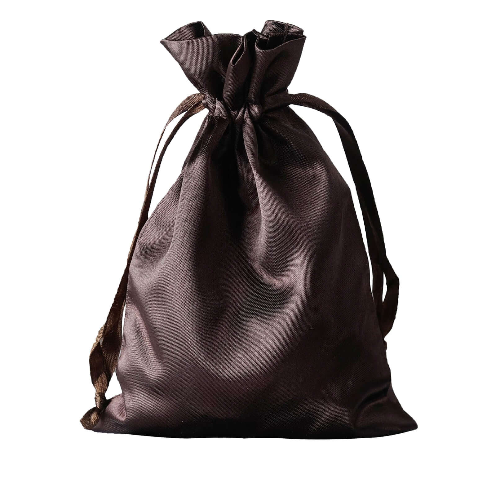 12 Pack 5"x7" Chocolate Satin Drawstring Wedding Party Favor Gift Bags