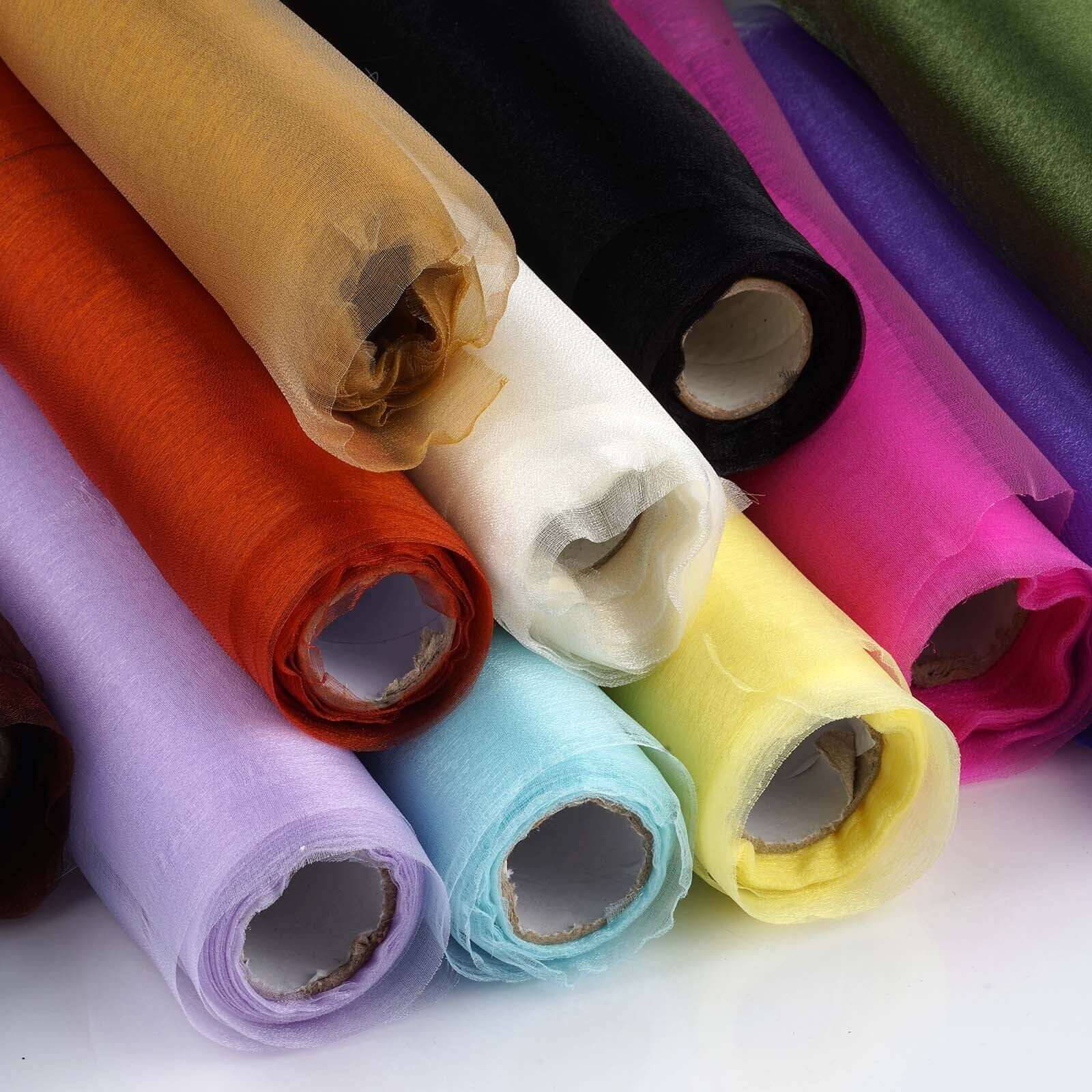 12"x10yd White Sheer Chiffon Fabric Bolt, DIY Voile Drapery Fabric