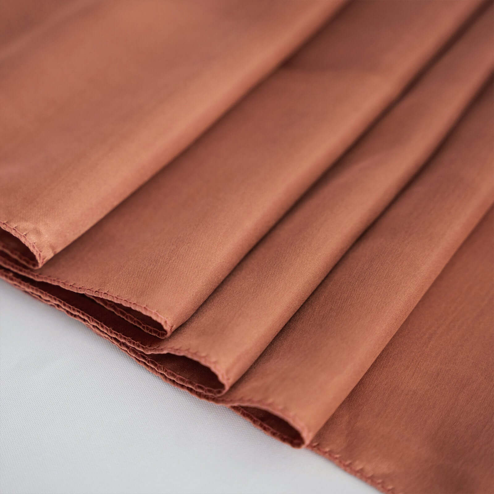 Satin 120" Round Tablecloth Terracotta (Rust) - Stylish Seamless Table Cover