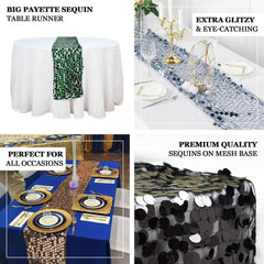 Big Payette Sequin 13"x108" Table Runner Navy Blue - Dazzling Design