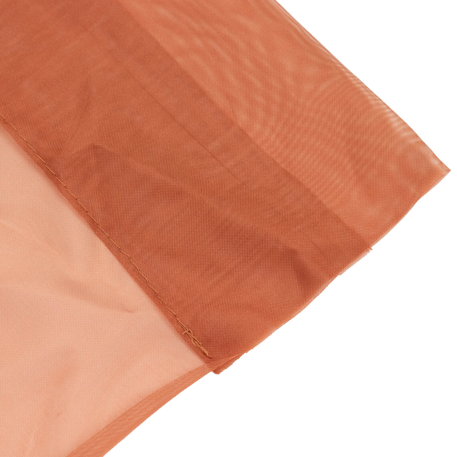5ftx32ft Premium Terracotta (Rust) Chiffon Curtain Panel, Durable Flame Resistant Backdrop Ceiling Drapery With Rod Pocket