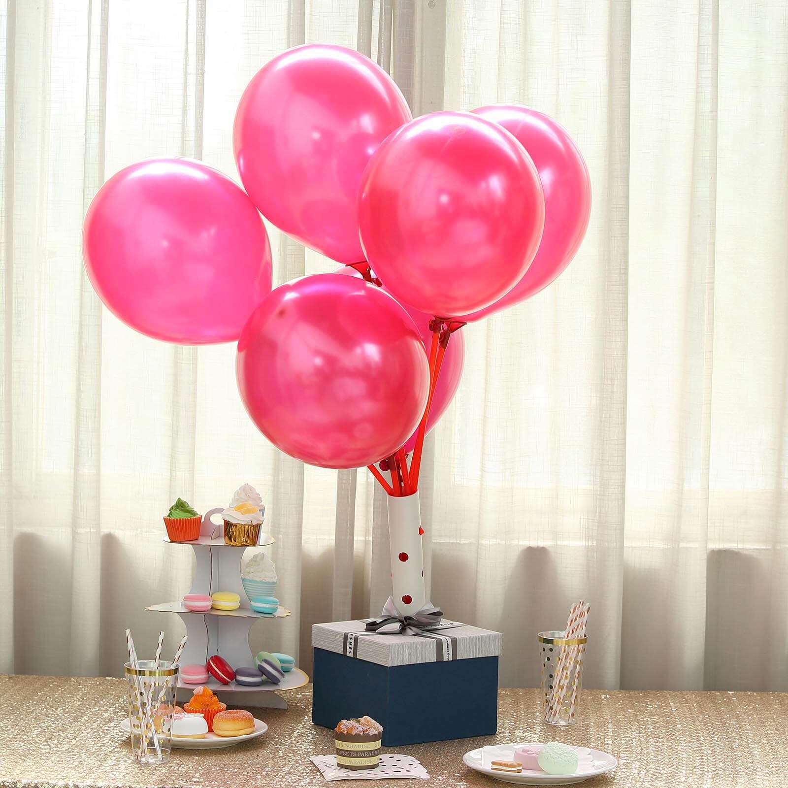 25 Pack 12" Shiny Pearl Wine Latex Helium, Air or Water Balloons
