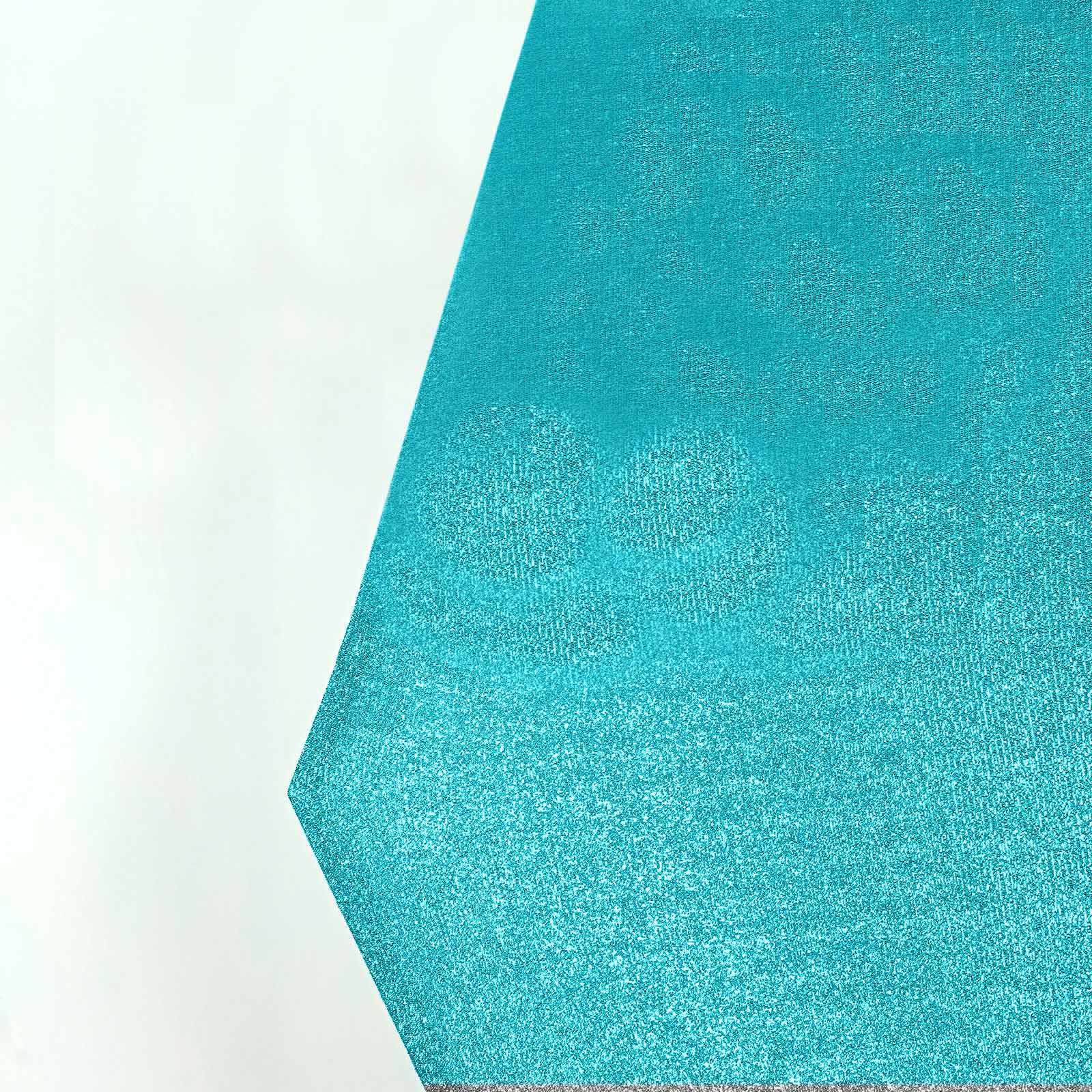 8ftx7ft Turquoise Metallic Shimmer Tinsel Spandex Hexagon Wedding Arbor Cover, 2-Sided Backdrop