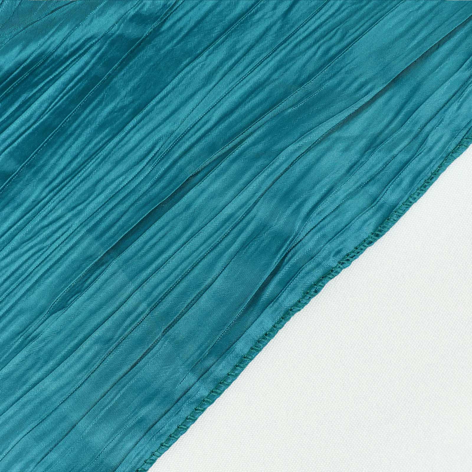 Taffeta 90"x156" Rectangle Tablecloth Teal - Accordion Crinkle Seamless Table Cover