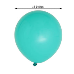 10 Pack 18" Matte Pastel Turquoise Helium Air Latex Party Balloons