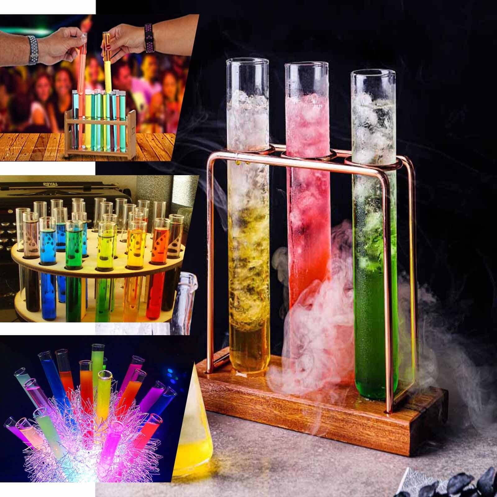 16-Pack Plastic Shot Glasses Clear Test Tube - Lightweight Disposable Glasses with Tray for Events 1oz