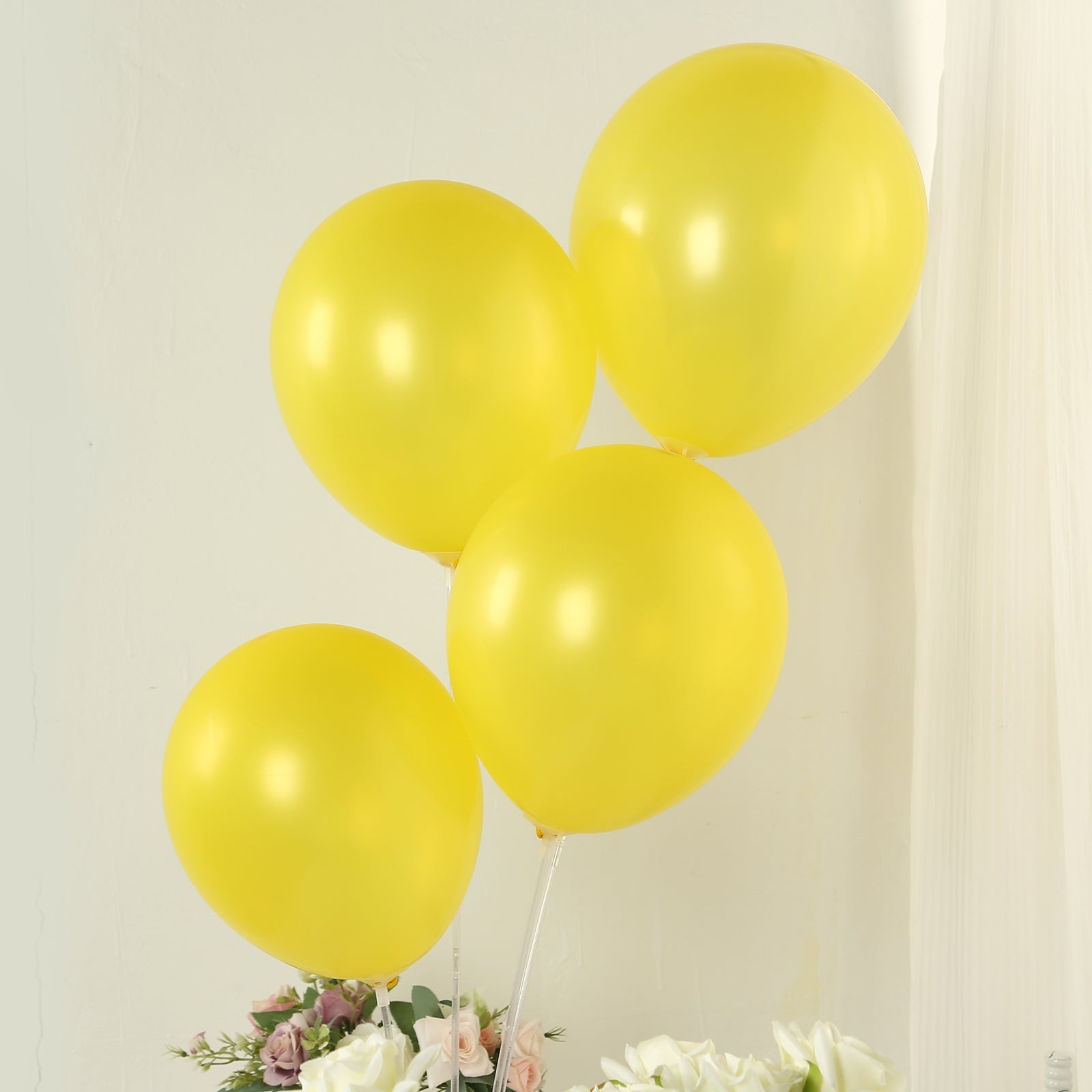 50 Pack Yellow Biodegradable Balloons, 12" Thickened Extra Strong Eco-friendly Latex Helium Party Balloons