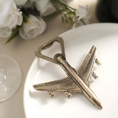4" Antique Gold Metal Airplane Bottle Opener Vintage Party Favor Gift Box Pre-Packed