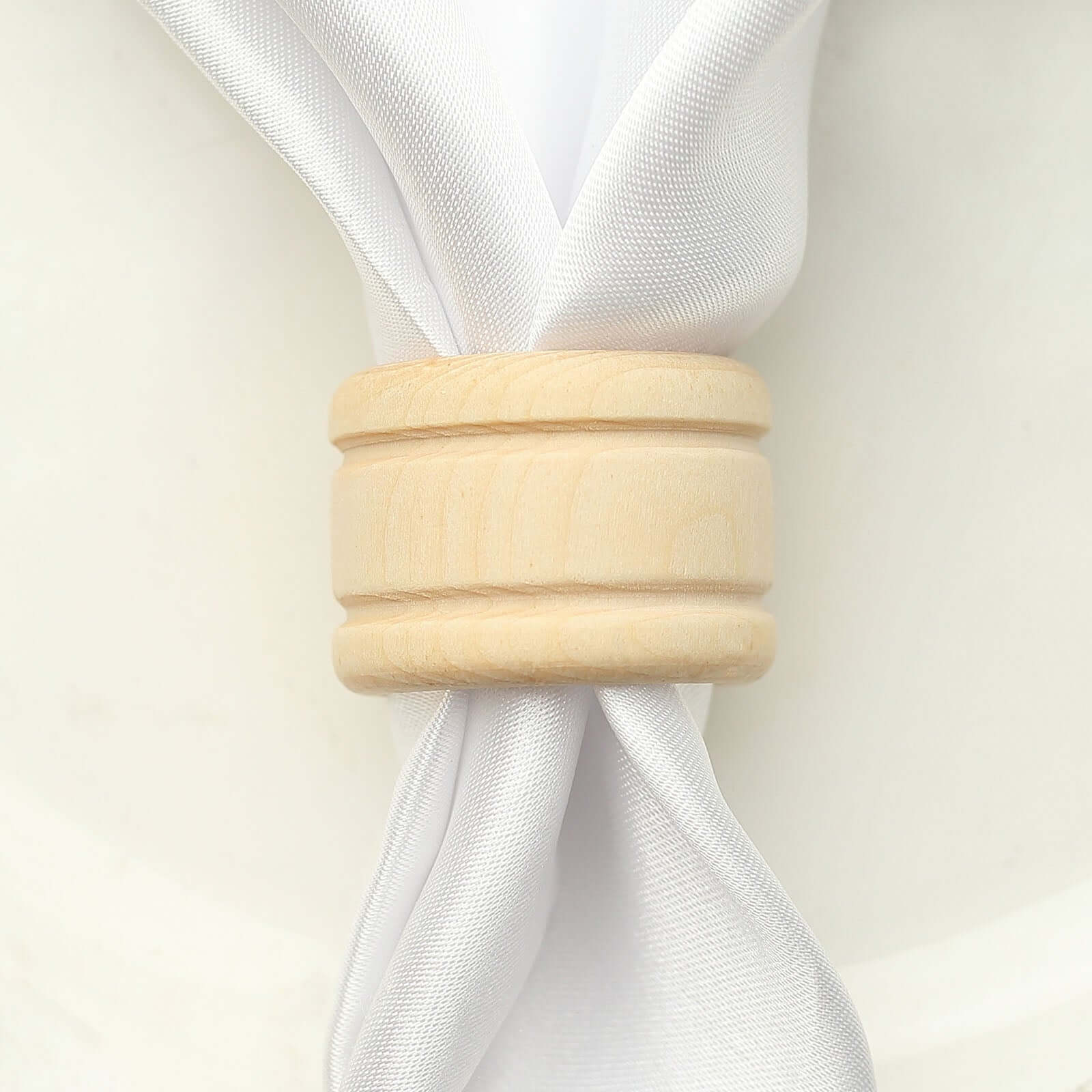 4 Pack Eco Friendly Natural Wooden Napkin Holder Rings, Disposable