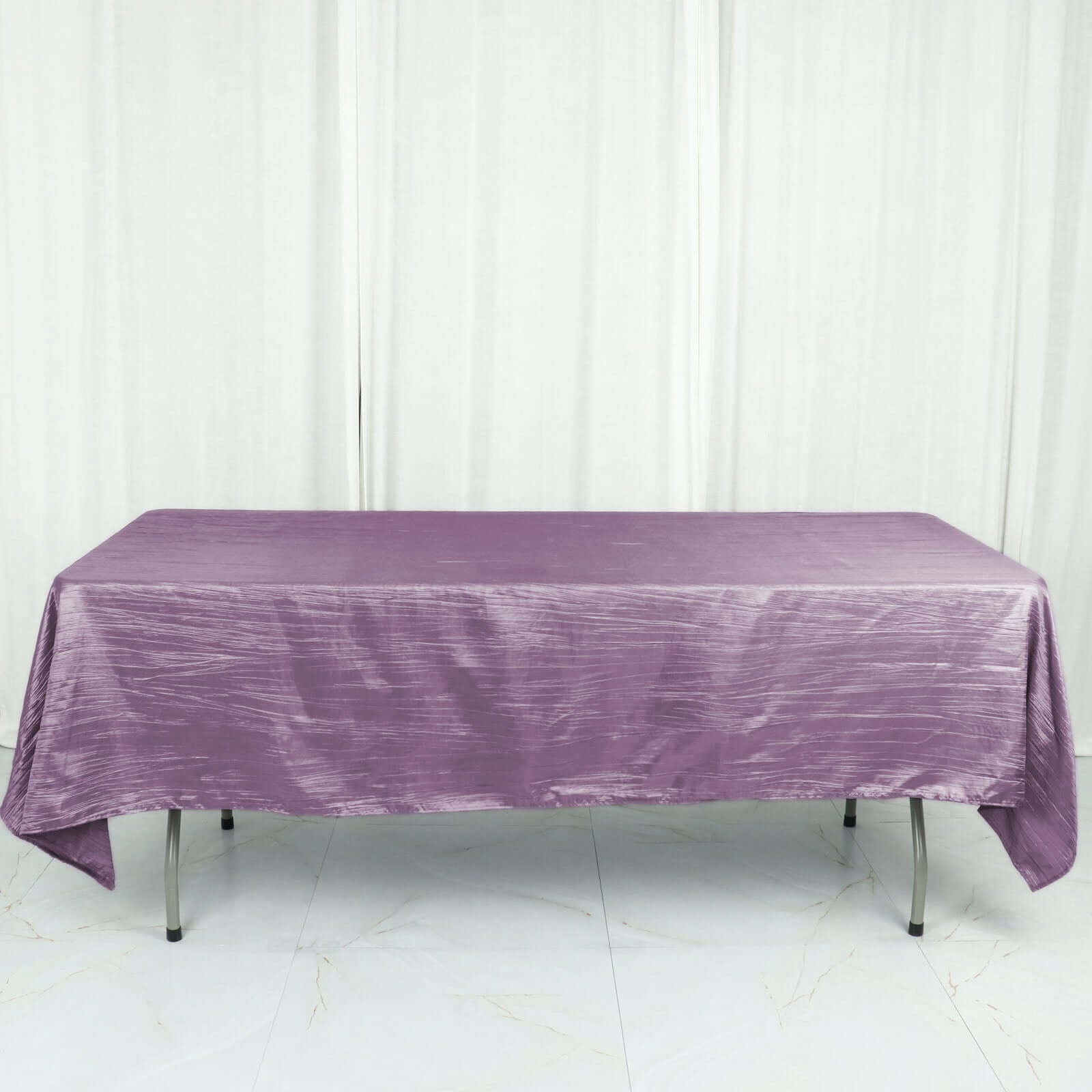 Taffeta 60"x102" Rectangle Tablecloth Violet Amethyst - Accordion Crinkle Table Cover