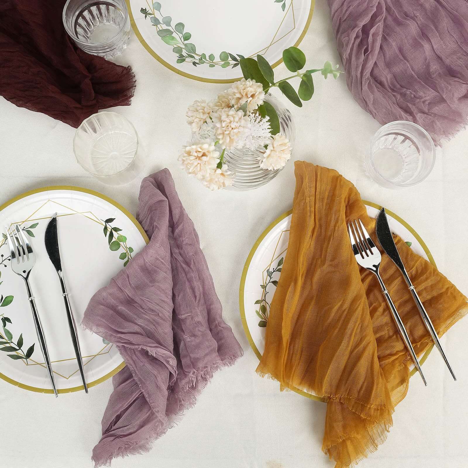 6 Pack Gauze Cheesecloth 24"x19" Napkins Violet Amethyst Reusable Dinner Napkins