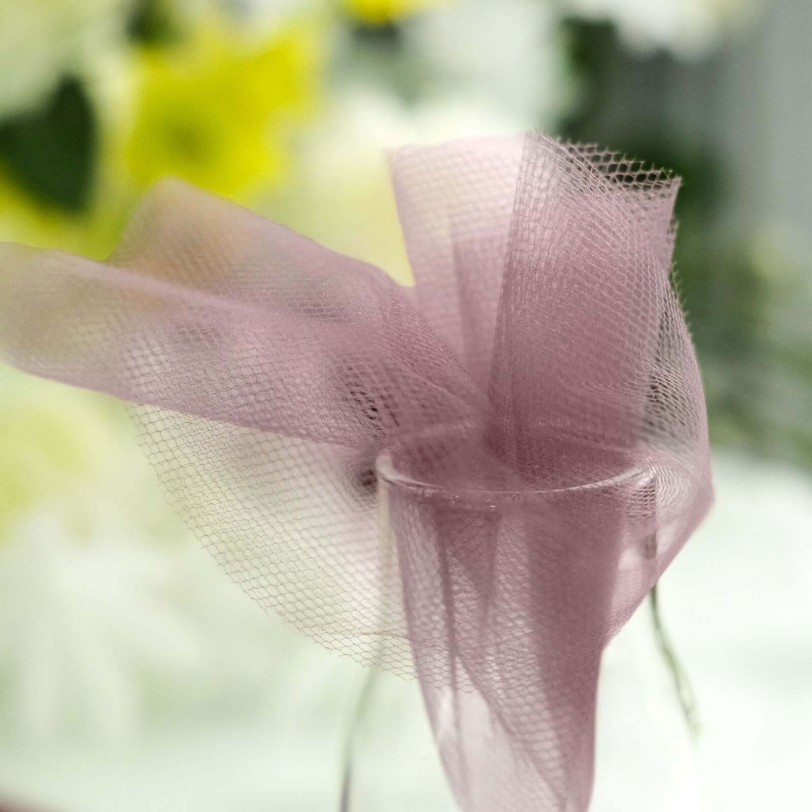 25 Pack 9" Violet Amethyst Sheer Nylon Tulle Circles Favor Wrap Craft Fabric, DIY Candy Favor Wraps