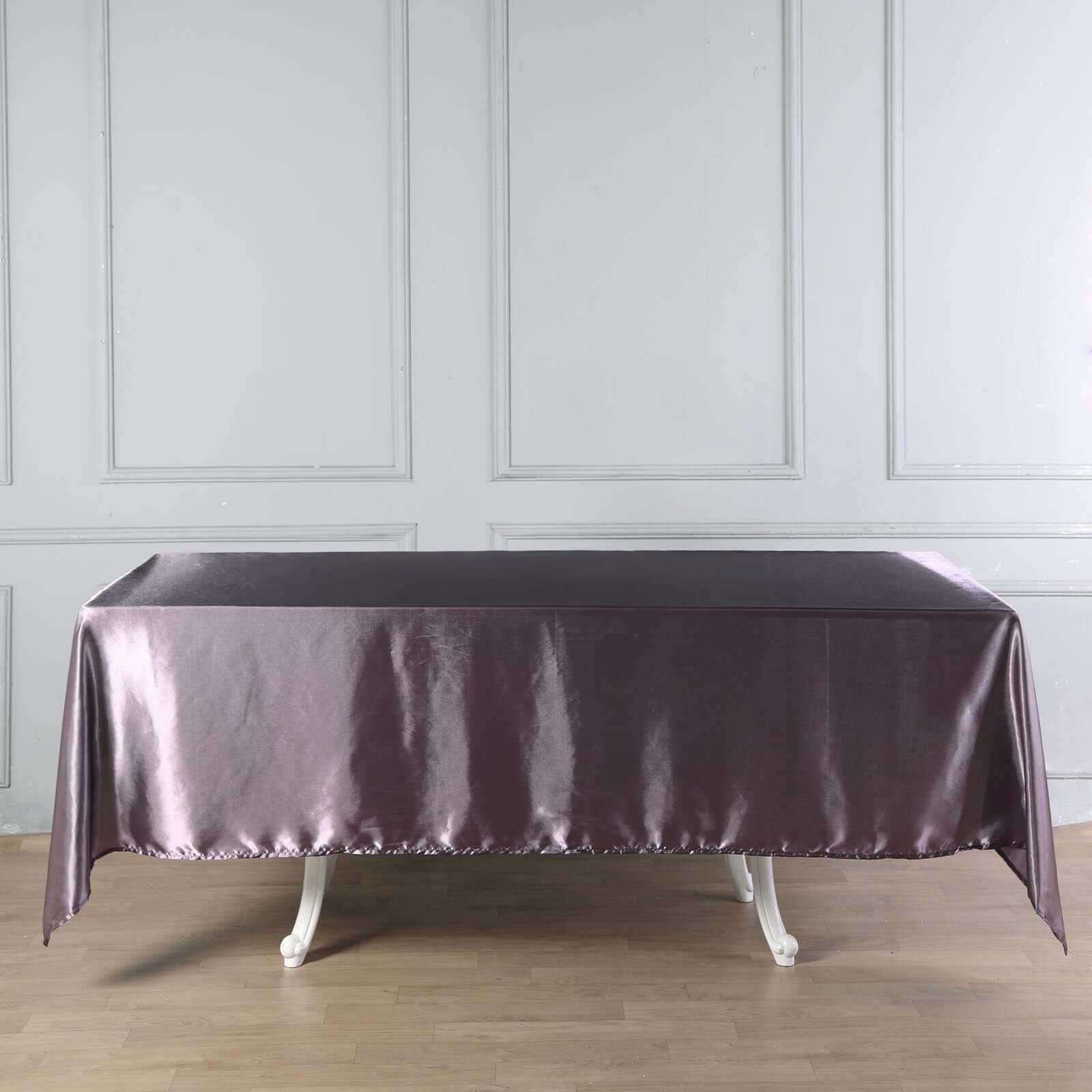 Satin Rectangular 60"x102" Tablecloth Violet Amethyst - Smooth and Lustrous Table Cover