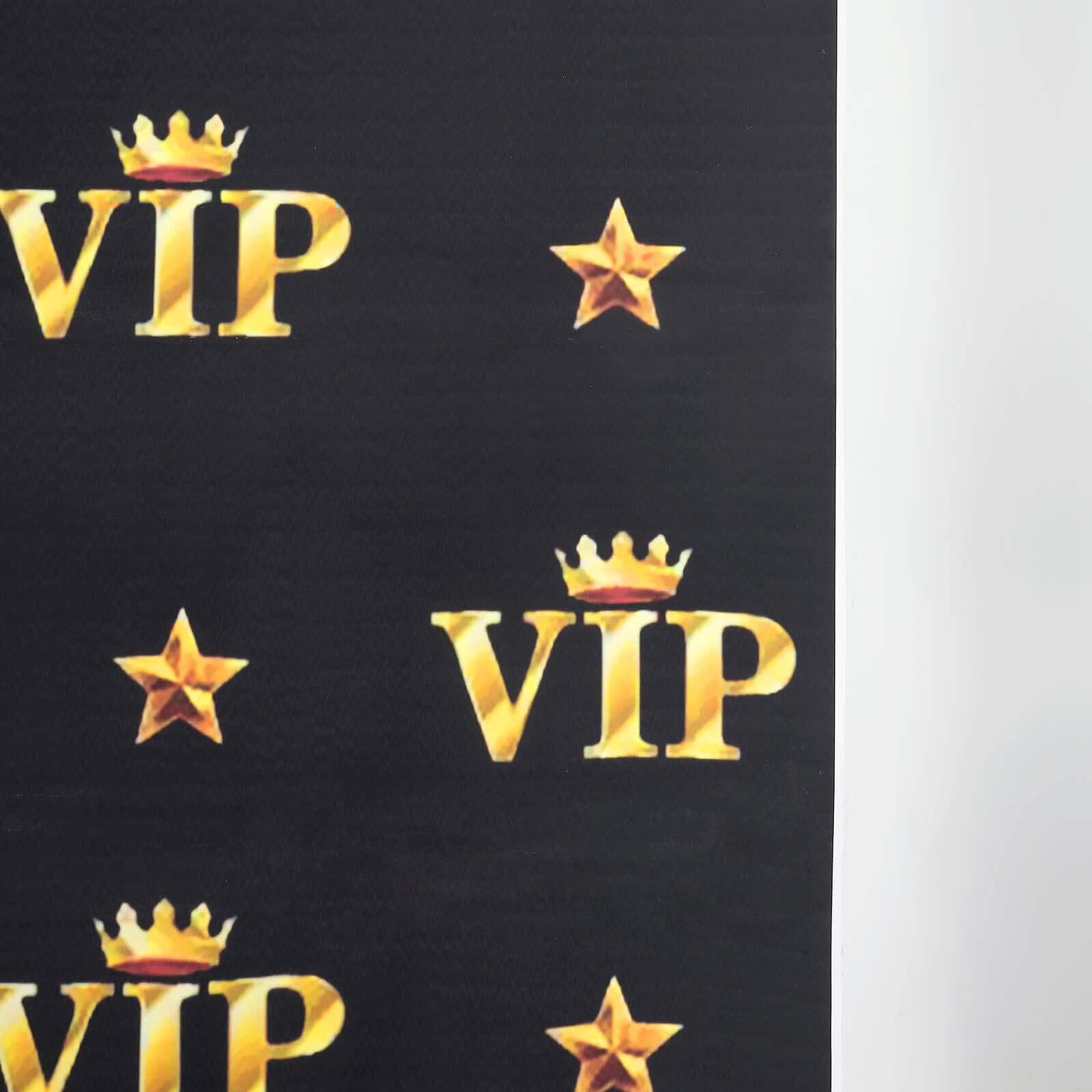 8ftx8ft VIP Red Carpet Event Gold Crown Star Hollywood Vinyl Photography Backdrop - Black Gold