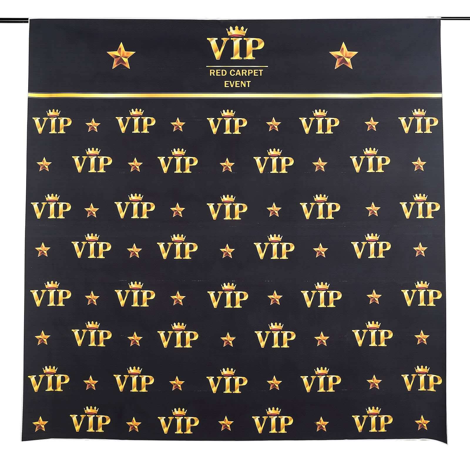 8ftx8ft VIP Red Carpet Event Gold Crown Star Hollywood Vinyl Photography Backdrop - Black Gold