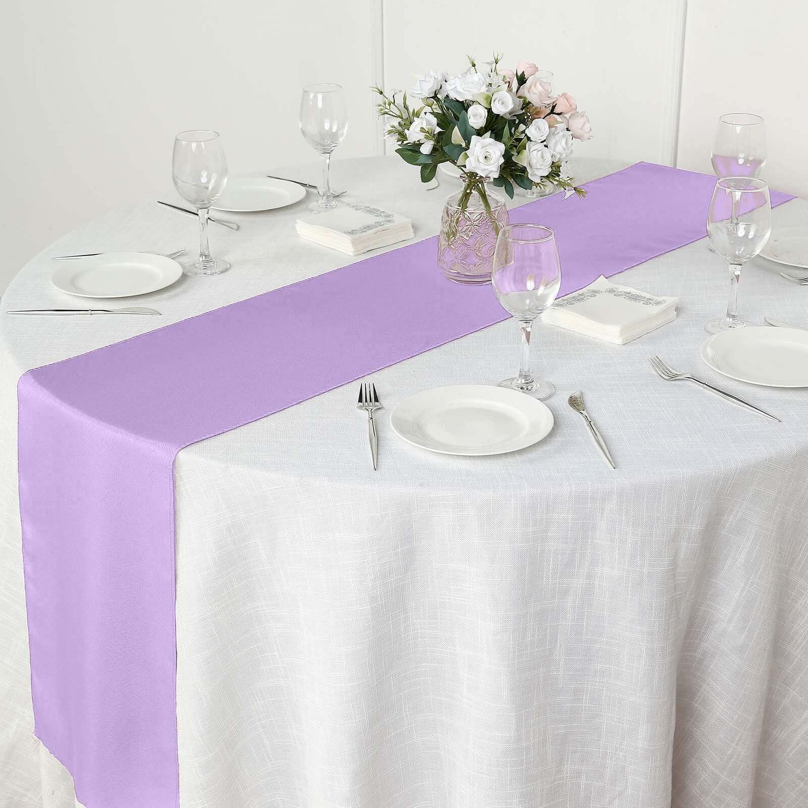 Polyester 12"x108" Table Runner Lavender - Durable & Wrinkle-Resistant Table Decor