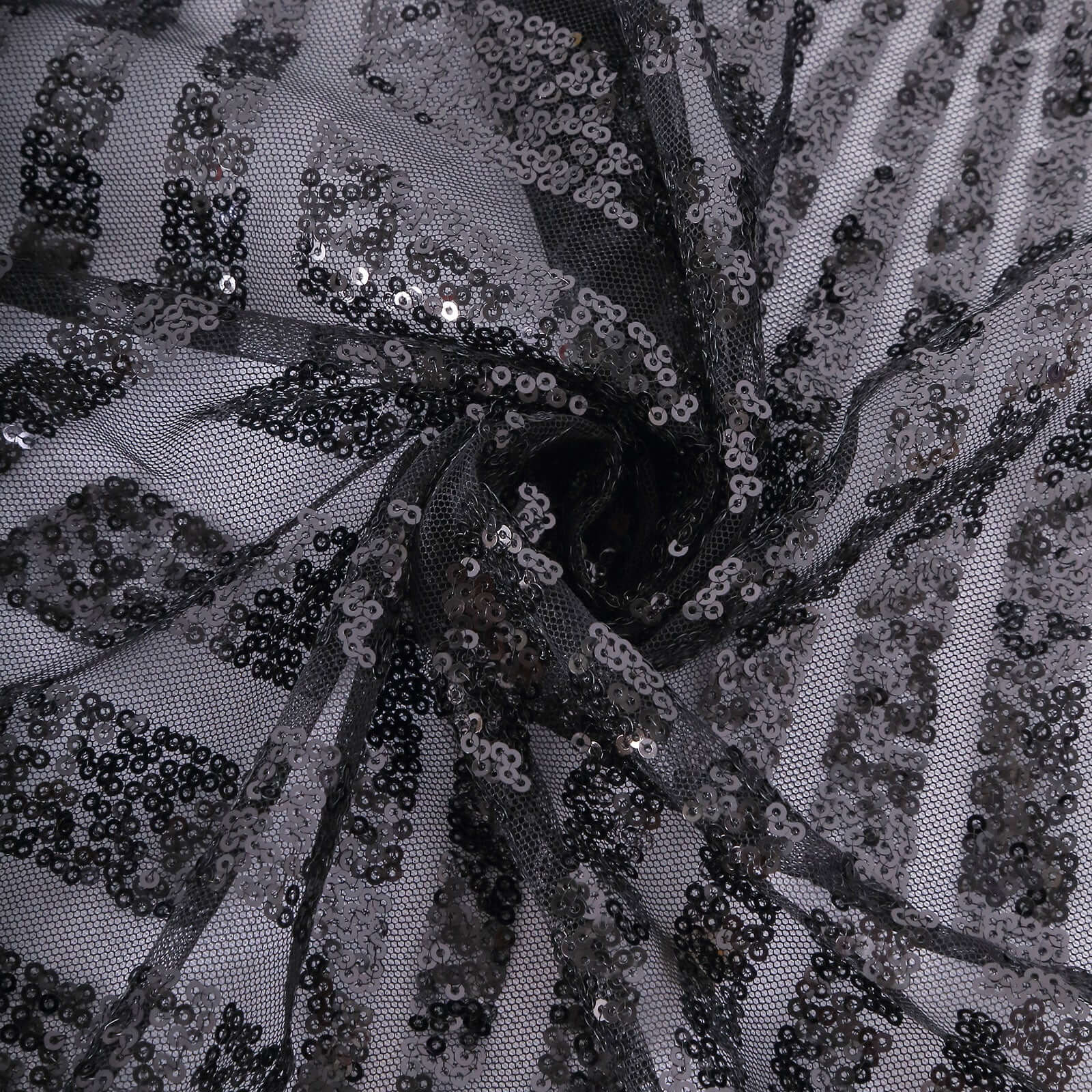 Sequin 72" Table Overlay Square Tablecloth Black - Diamond Glitz Table Cover