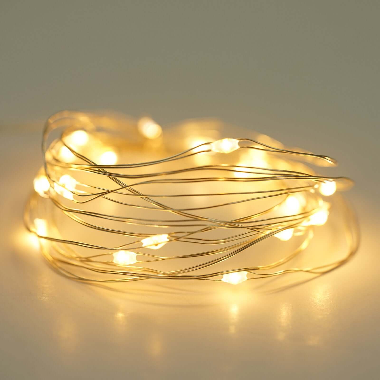 20 LED Micro Fairy String Lights Starry Bright Design Warm White - Battery Operated Party Accent 90"