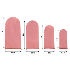 Set of 4 Metallic Rose Gold Shiny Aluminum Alloy Wedding Arch Cover For Round Top Chiara Backdrop Stand - 4ft,5ft,6ft,7ft