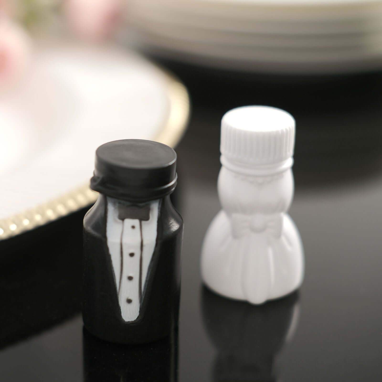 24 Pack Bride and Groom 2" Soap Bubble Bottles Wedding Party Favors, Prefilled Favor Bubbles