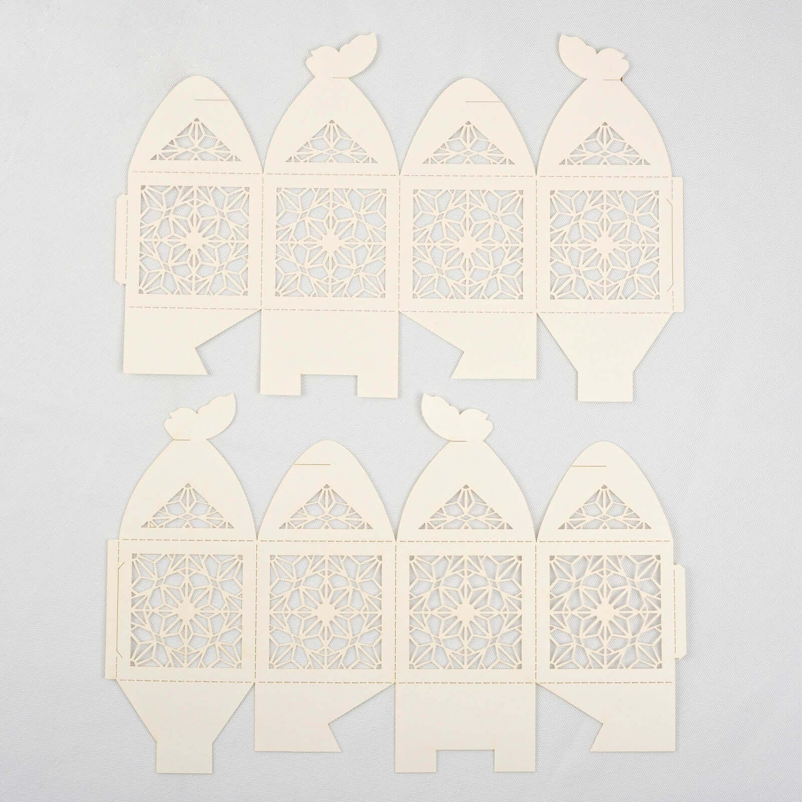 25 Pack Ivory Butterfly Top Laser Cut Lace Favor Candy Gift Boxes