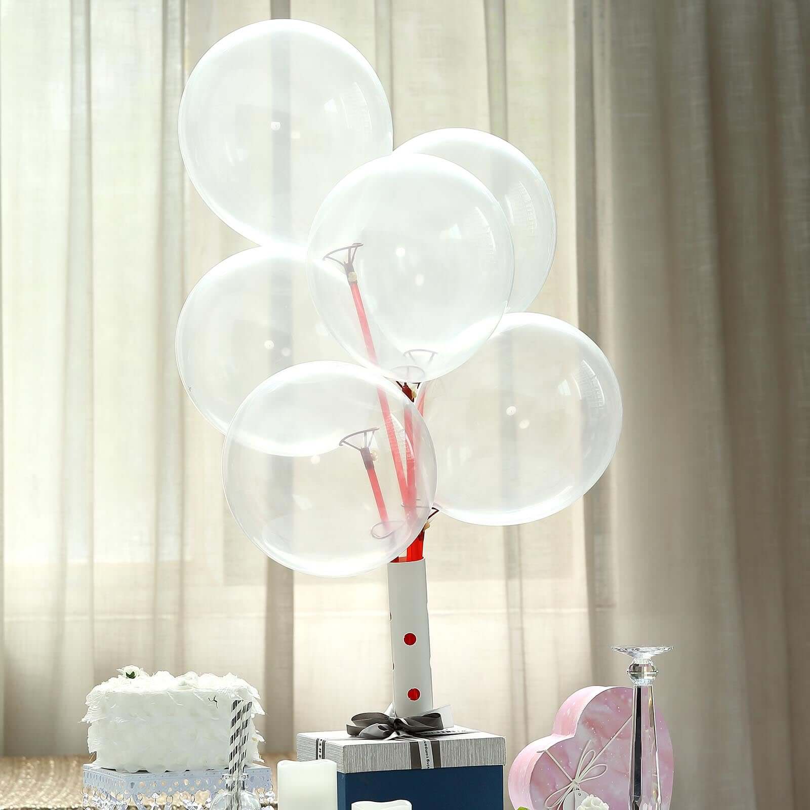 25 Pack 12" Shiny Pearl Clear Latex Helium, Air or Water Balloons