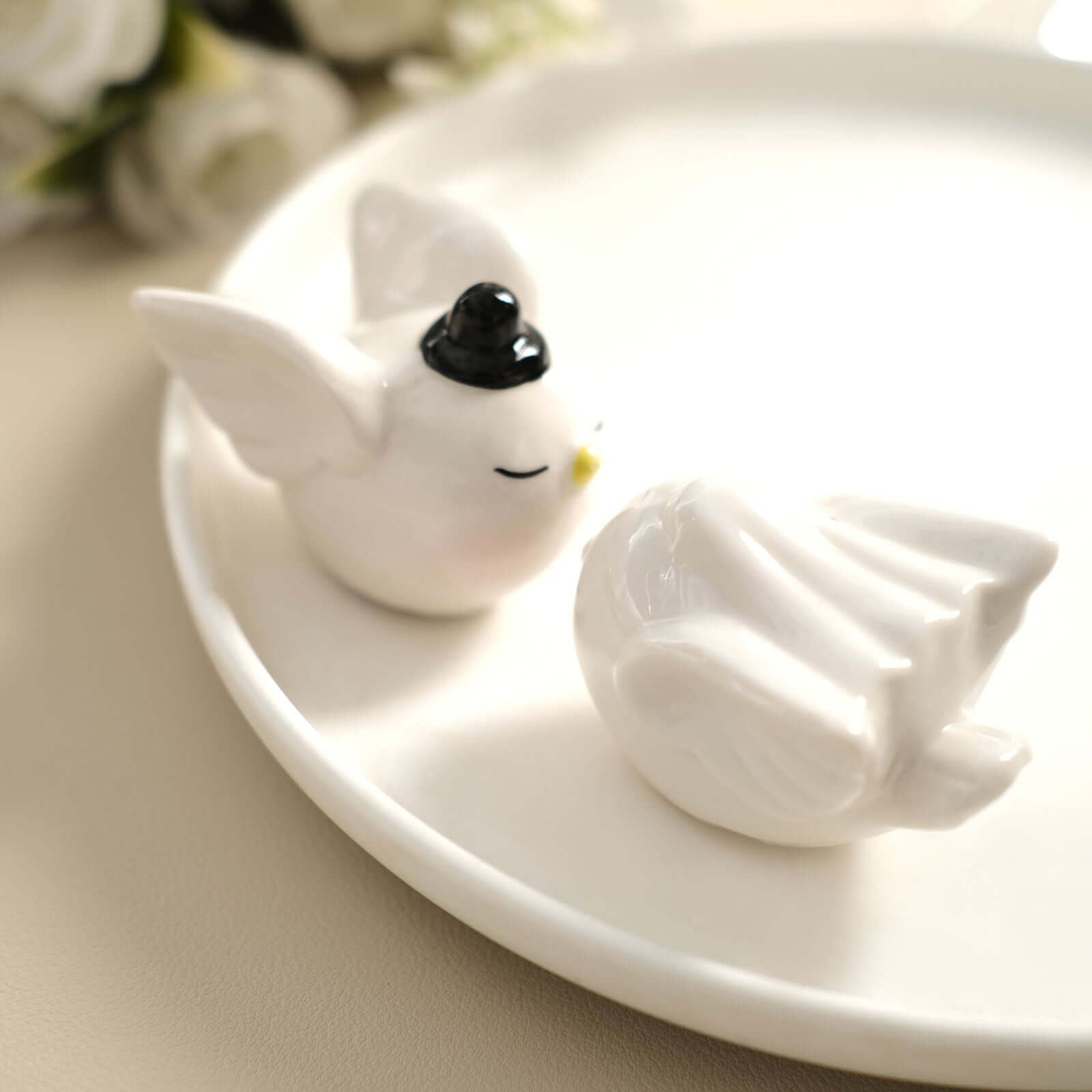2.5" Bride And Groom Love Birds Salt And Pepper Shaker Party Favors, Wedding Favors In Pre-Packed Gift Box