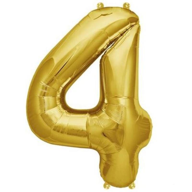 13" Gold Letter & Number Balloons, Shiny Metallic Mylar Foil Alphabet Balloons