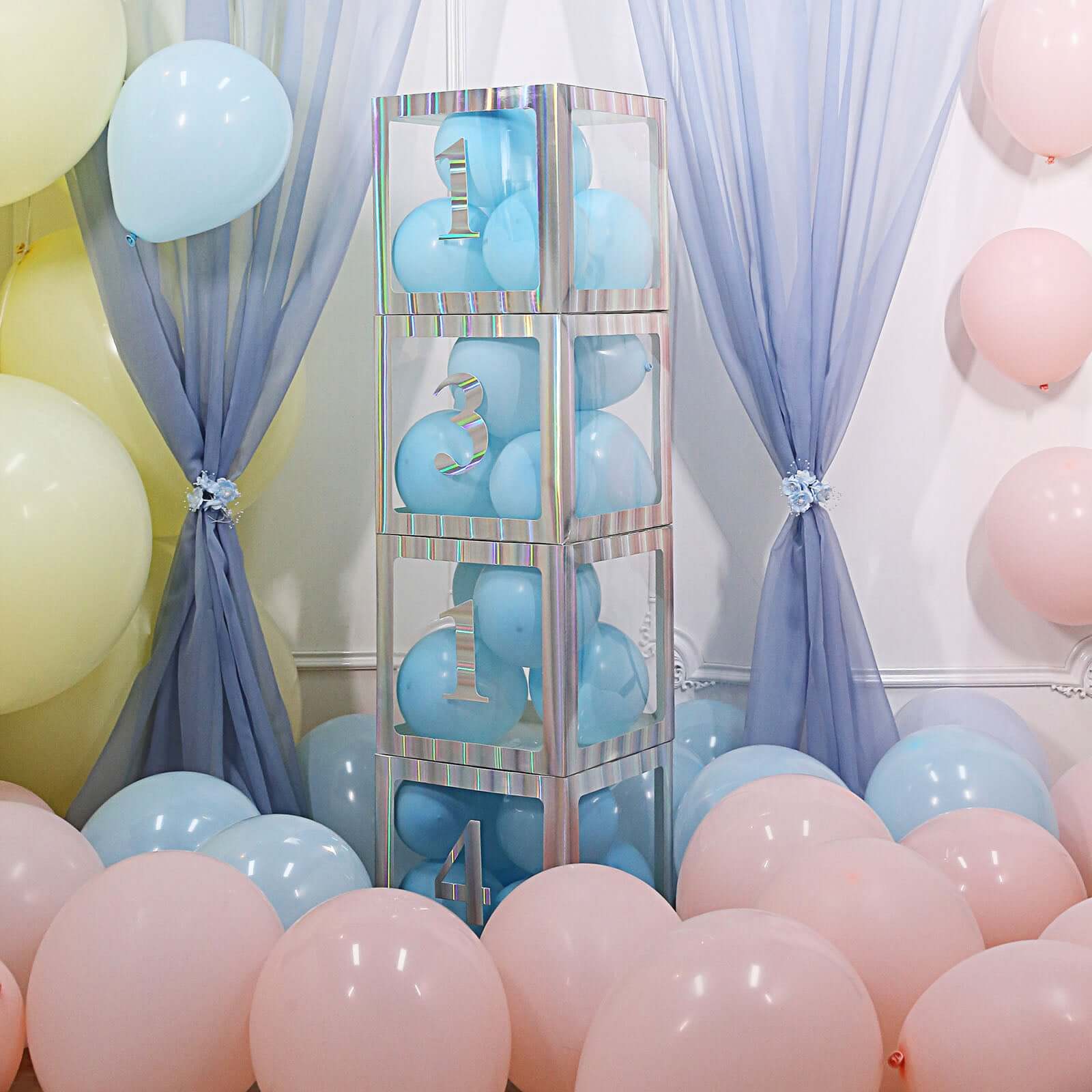 4-Pack Stickers Banner Custom 0-9 Number "8" Design Iridescent - Milestone Age and Date Stick-On Numbers 5"