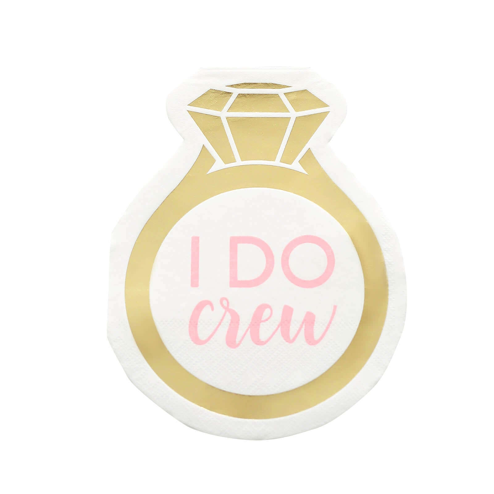 20-Pack Paper Cocktail Napkins with Ring Design - Unique Disposable Napkins for Engagements 12"x10"