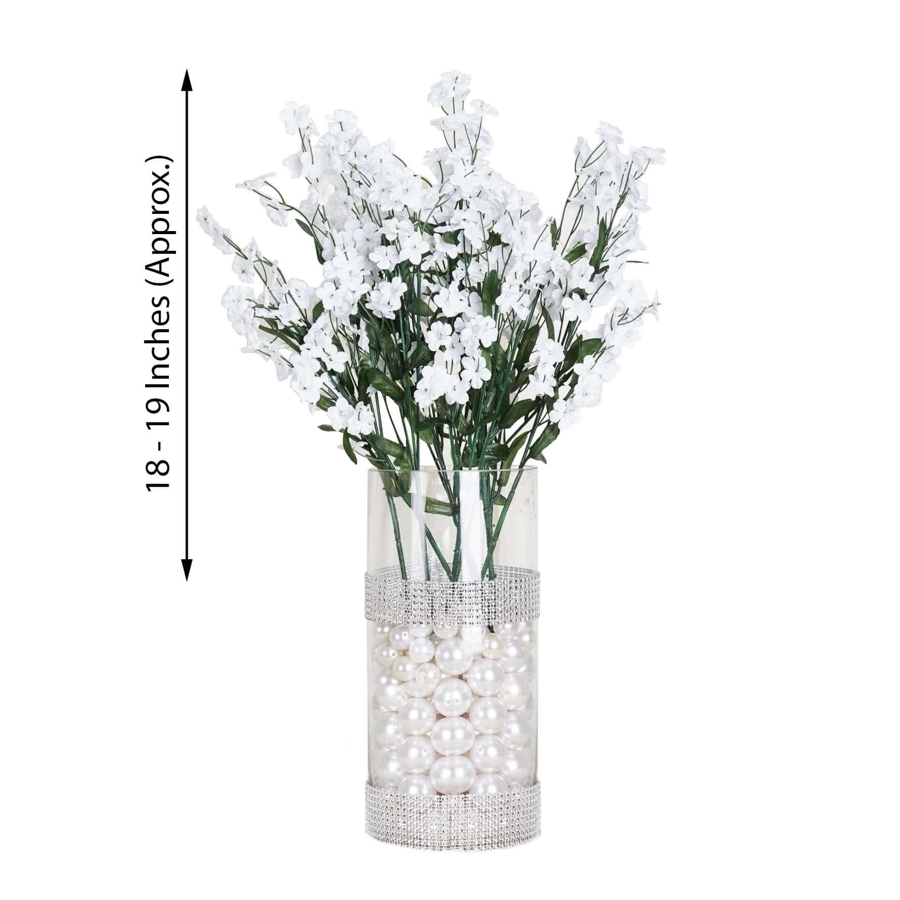 12 Stems White Artificial Silk Babys Breath Flower Bushes Spray