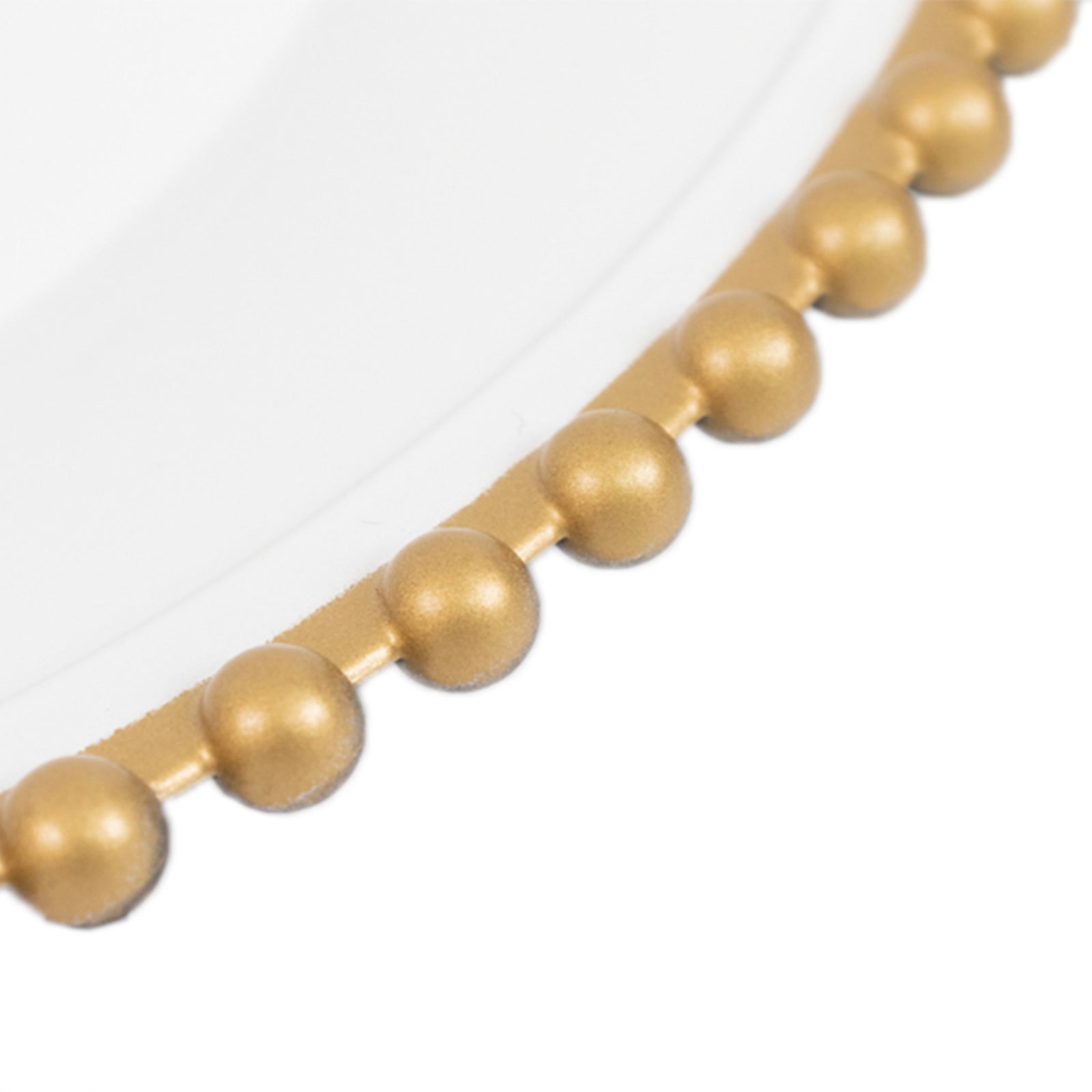 6-Pack Acrylic Round Charger Plates 13" in White with Gold Beaded Rim, Decorative Dinner Party Charger Tableware