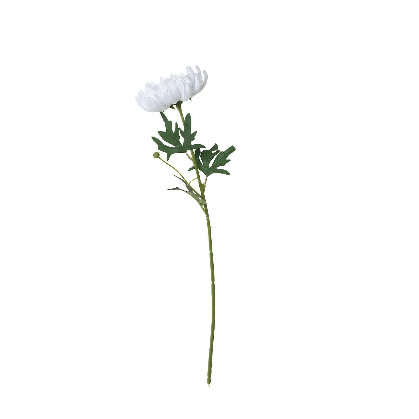 3 Stems White 27" Artificial Silk Chrysanthemum Bouquet Flowers, Large Faux Mum Branches