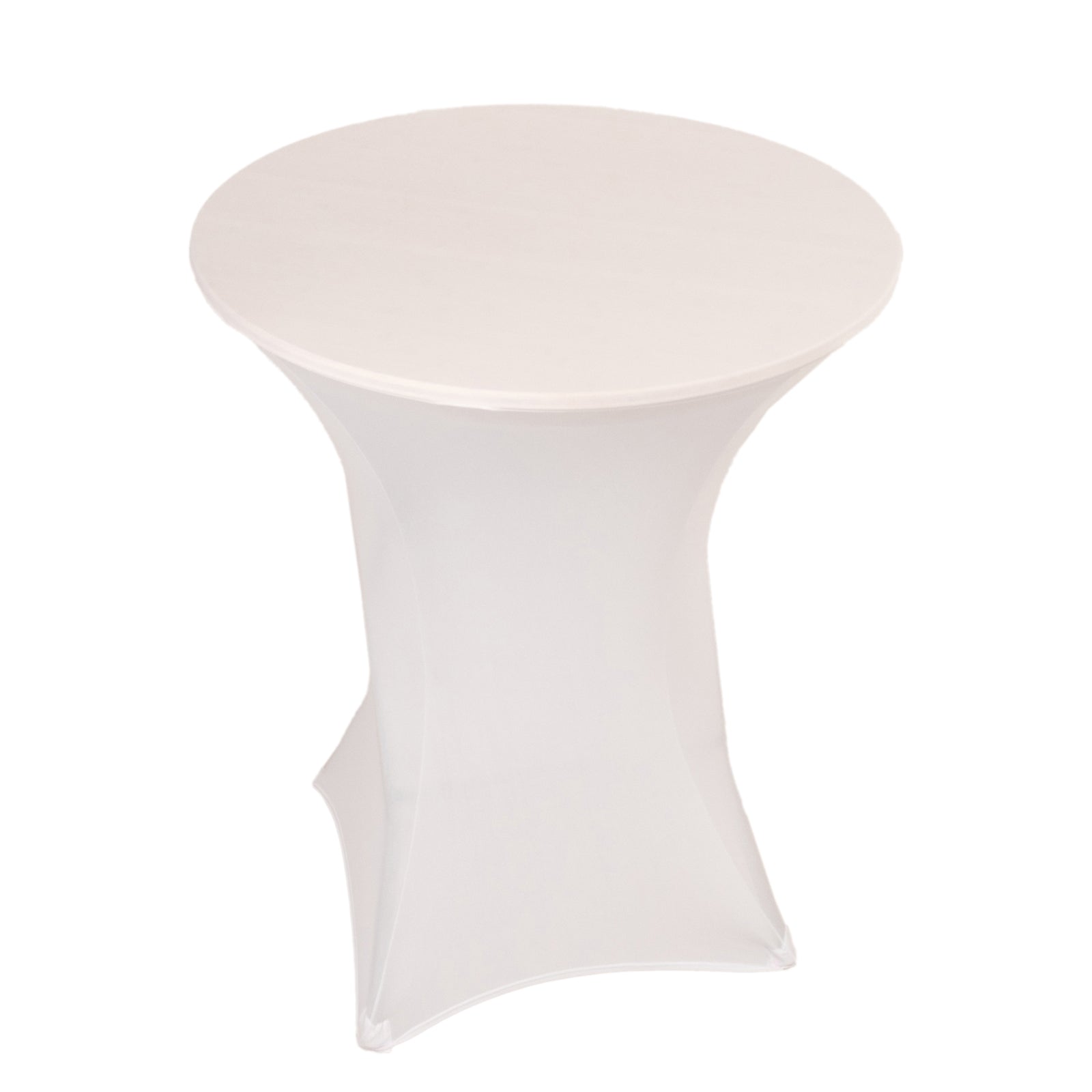 Spandex 33"-36" Round Cocktail Table Cover White - Easy to Maintain Stretch Fitted Highboy Tablecloth for Events