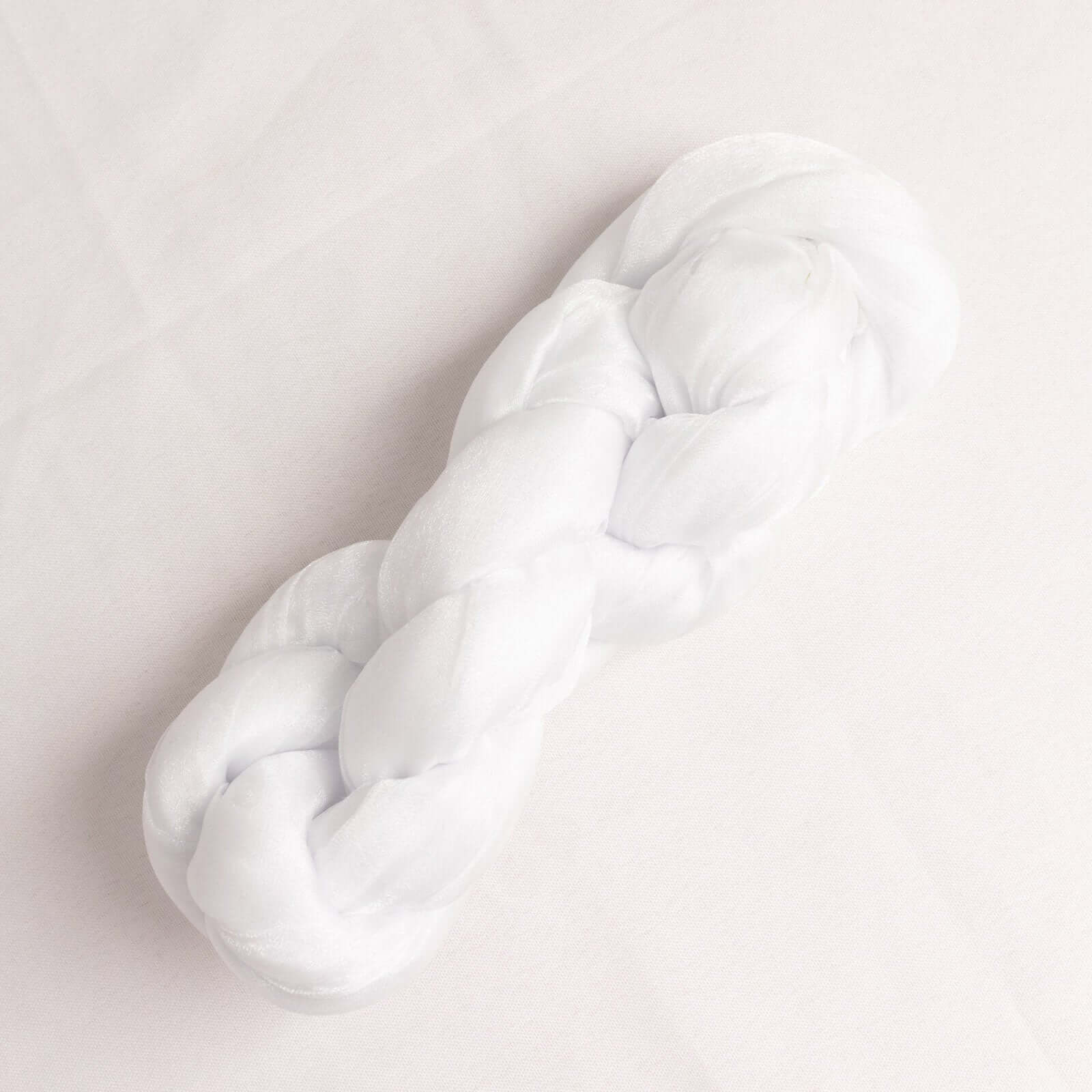 5 Pack Crinkled Organza Chair Sashes White with Shimmer Chiffon Layers - Stylish Sheer Decor for Weddings & Gatherings
