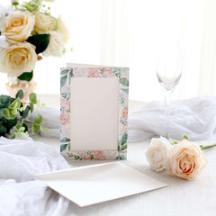 25-Pack Thank You Cards White Pink Peony Floral Design with Envelopes - Picture Insert Invitation Cards for Parties & Milestones 3.5"x5.5"