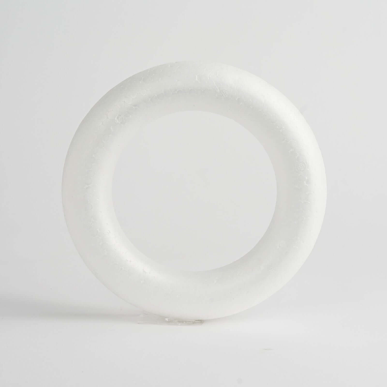 12 Pack 8" White Styrofoam Ring, Foam Circle Hoop For DIY Crafts